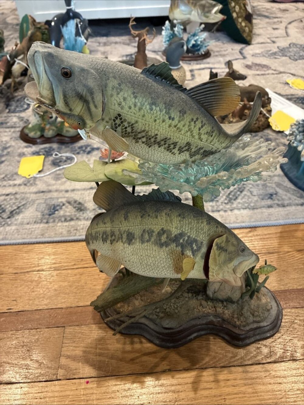 Bass Fish + Axolotl / Feeding Frenzy / Pristine Cond/ Danbury Mint Collec Rare